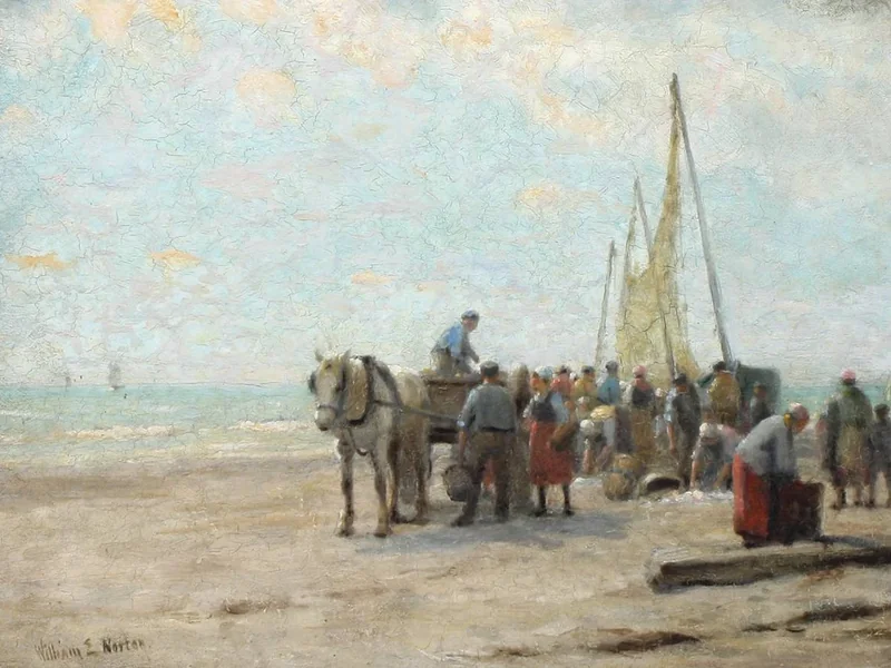 1843-William Edward Norton - Gli abitanti del villaggio salutano i pescatori